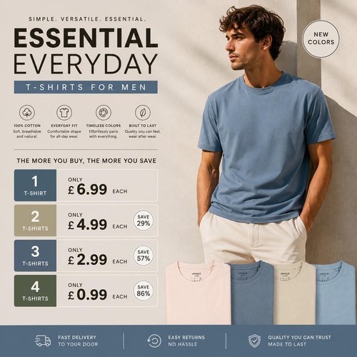 Shirt girocollo uomo cotone - girocollo,