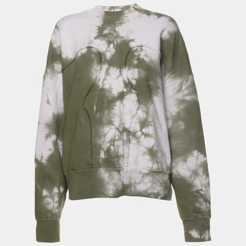 Felpa girocollo offwhite verde - felpa,